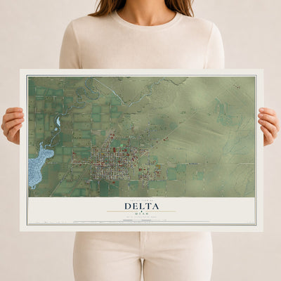 Map of Delta, Utah, 12 x 18 inch unframed archival matte print