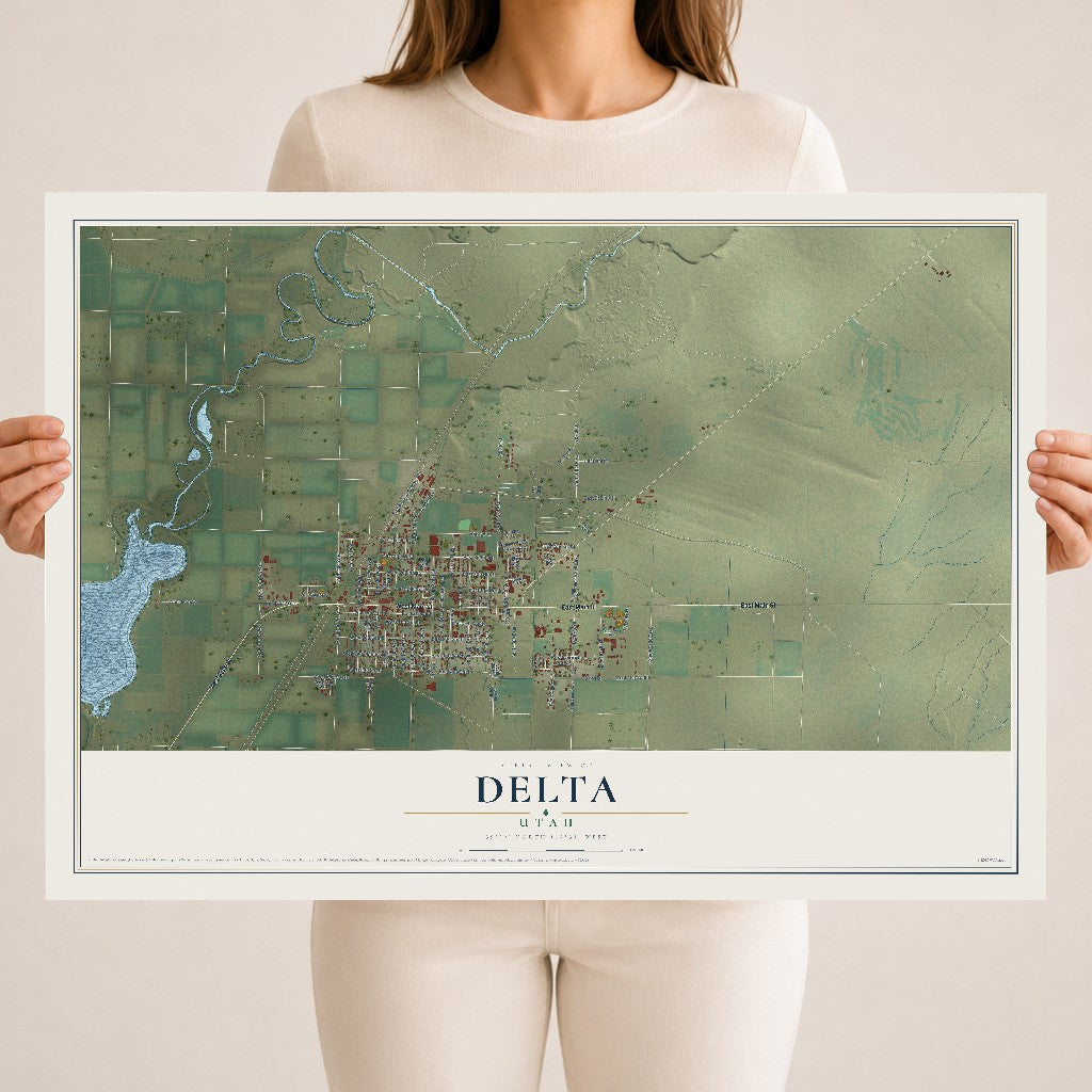 Map of Delta, Utah, 18 x 24 inch unframed archival matte print