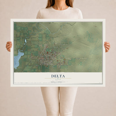 Map of Delta, Utah, 24 x 36 inch unframed archival matte print