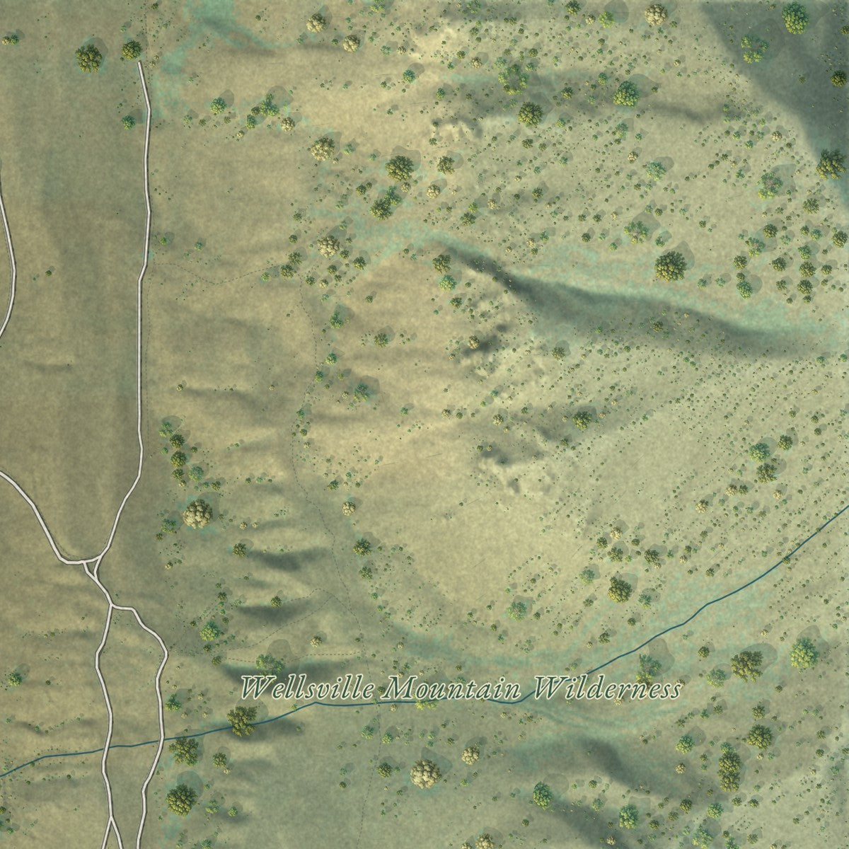 Second close-up of the map of Deweyville, Utah print showing more streets and buildings