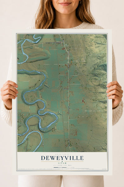 Map of Deweyville, Utah, 18 x 24 inch unframed archival matte print
