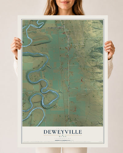 Map of Deweyville, Utah, 24 x 36 inch unframed archival matte print