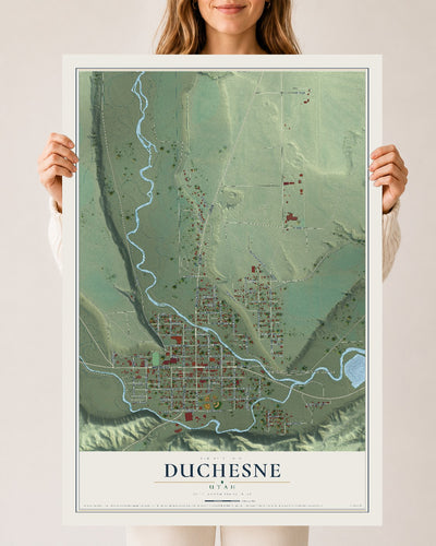 Map of Duchesne, Utah, 24 x 36 inch unframed archival matte print