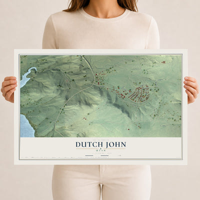 Map of Dutch John, Utah, 12 x 18 inch unframed archival matte print