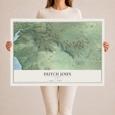 Map of Dutch John, Utah, 24 x 36 inch unframed archival matte print