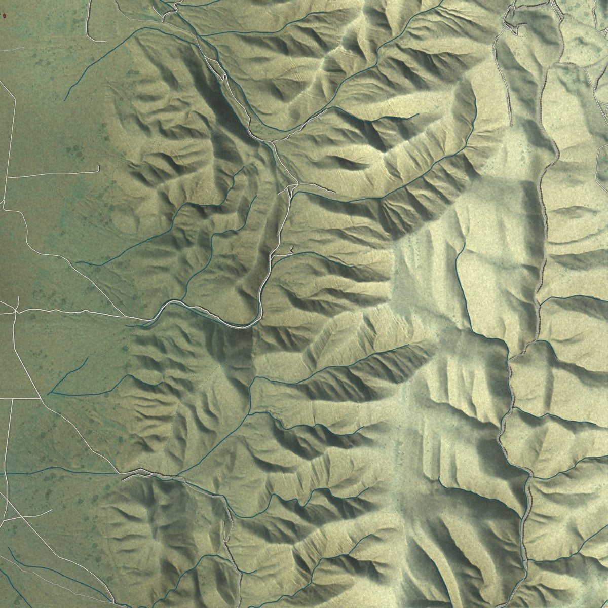Close-up of the map of Eagle Mountain, Utah print showing street and building detail