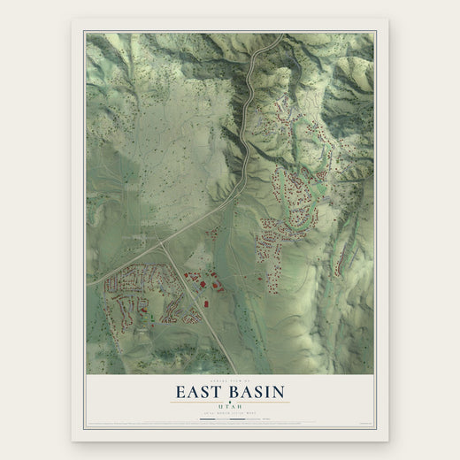 East Basin, Utah map print, the full design