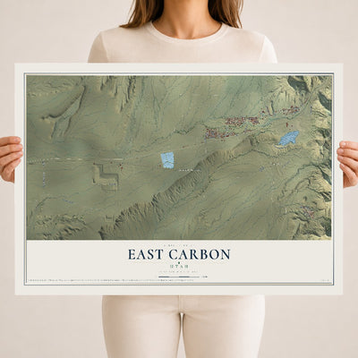 Map of East Carbon, Utah, 18 x 24 inch unframed archival matte print