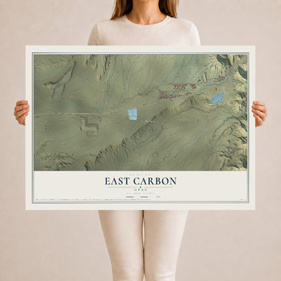 Map of East Carbon, Utah, 24 x 36 inch unframed archival matte print