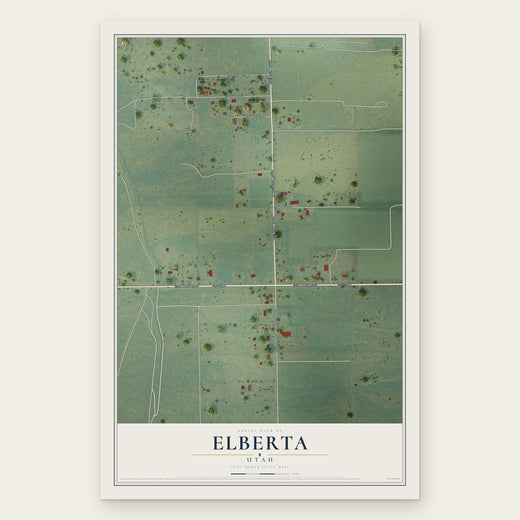 Elberta, Utah map print, the full design