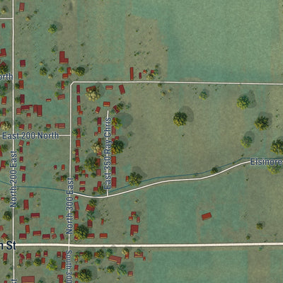 Second close-up of the map of Elsinore, Utah print showing more streets and buildings