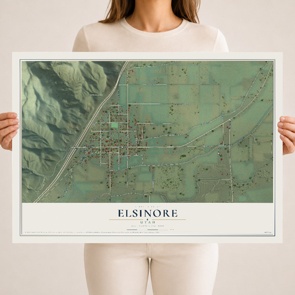 Map of Elsinore, Utah, 18 x 24 inch unframed archival matte print