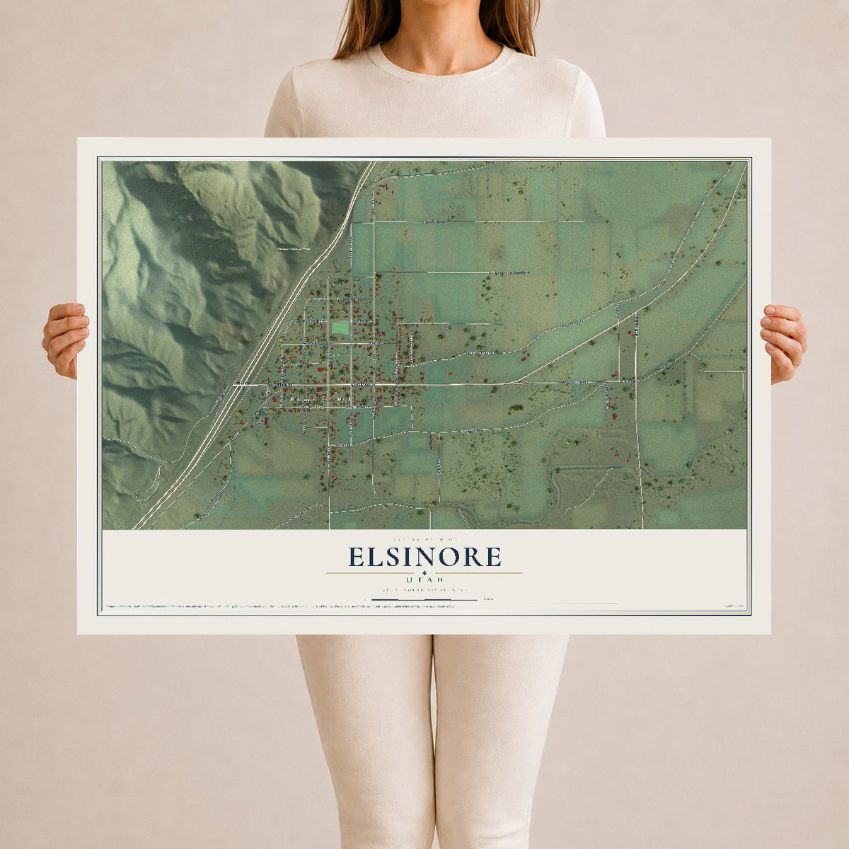Map of Elsinore, Utah, 24 x 36 inch unframed archival matte print