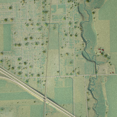 Close-up of the map of Elwood, Utah print showing street and building detail