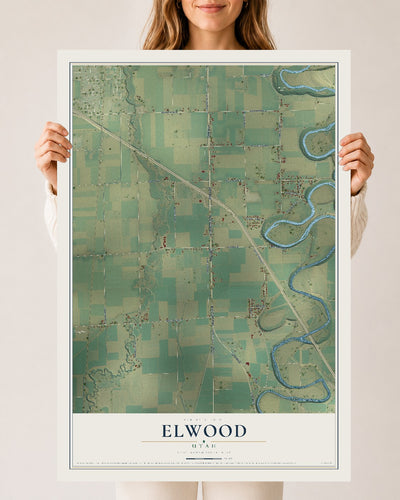 Map of Elwood, Utah, 24 x 36 inch unframed archival matte print