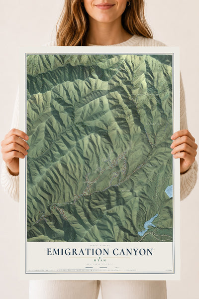 Map of Emigration Canyon, Utah, 18 x 24 inch unframed archival matte print