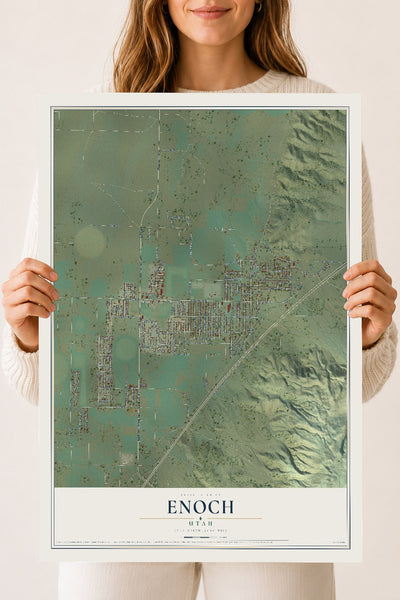 Map of Enoch, Utah, 18 x 24 inch unframed archival matte print