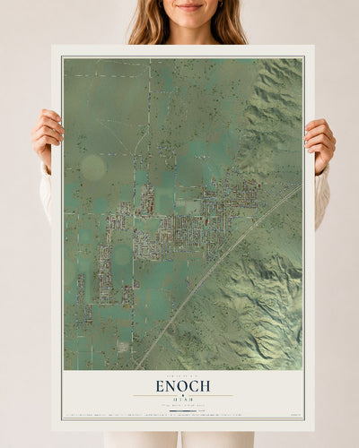 Map of Enoch, Utah, 24 x 36 inch unframed archival matte print