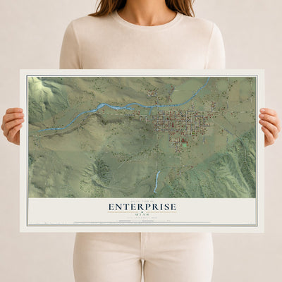 Map of Enterprise, Utah, 12 x 18 inch unframed archival matte print