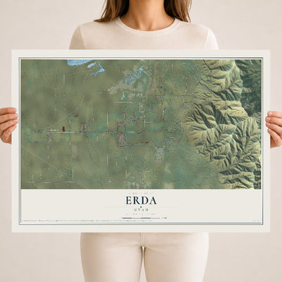 Map of Erda, Utah, 18 x 24 inch unframed archival matte print