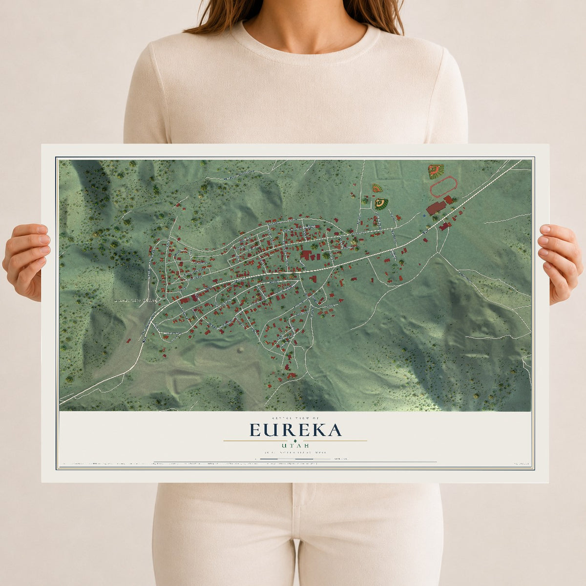 Map of Eureka, Utah, 12 x 18 inch unframed archival matte print