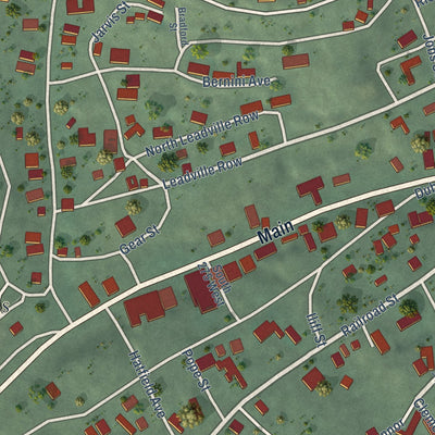 Close-up of the map of Eureka, Utah print showing street and building detail