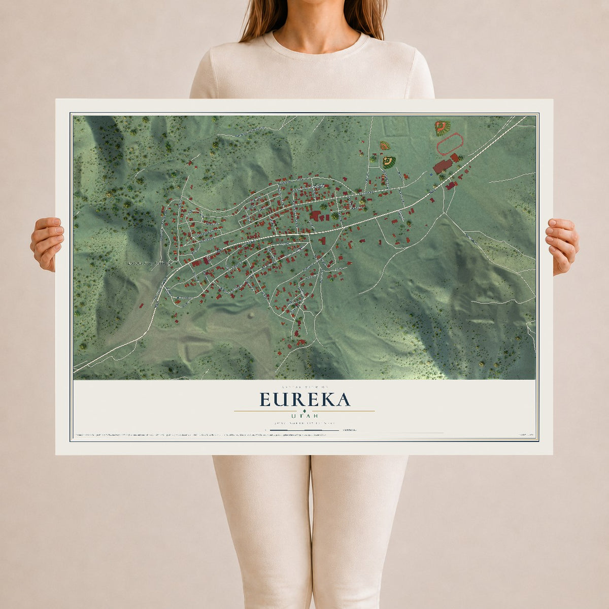 Map of Eureka, Utah, 24 x 36 inch unframed archival matte print