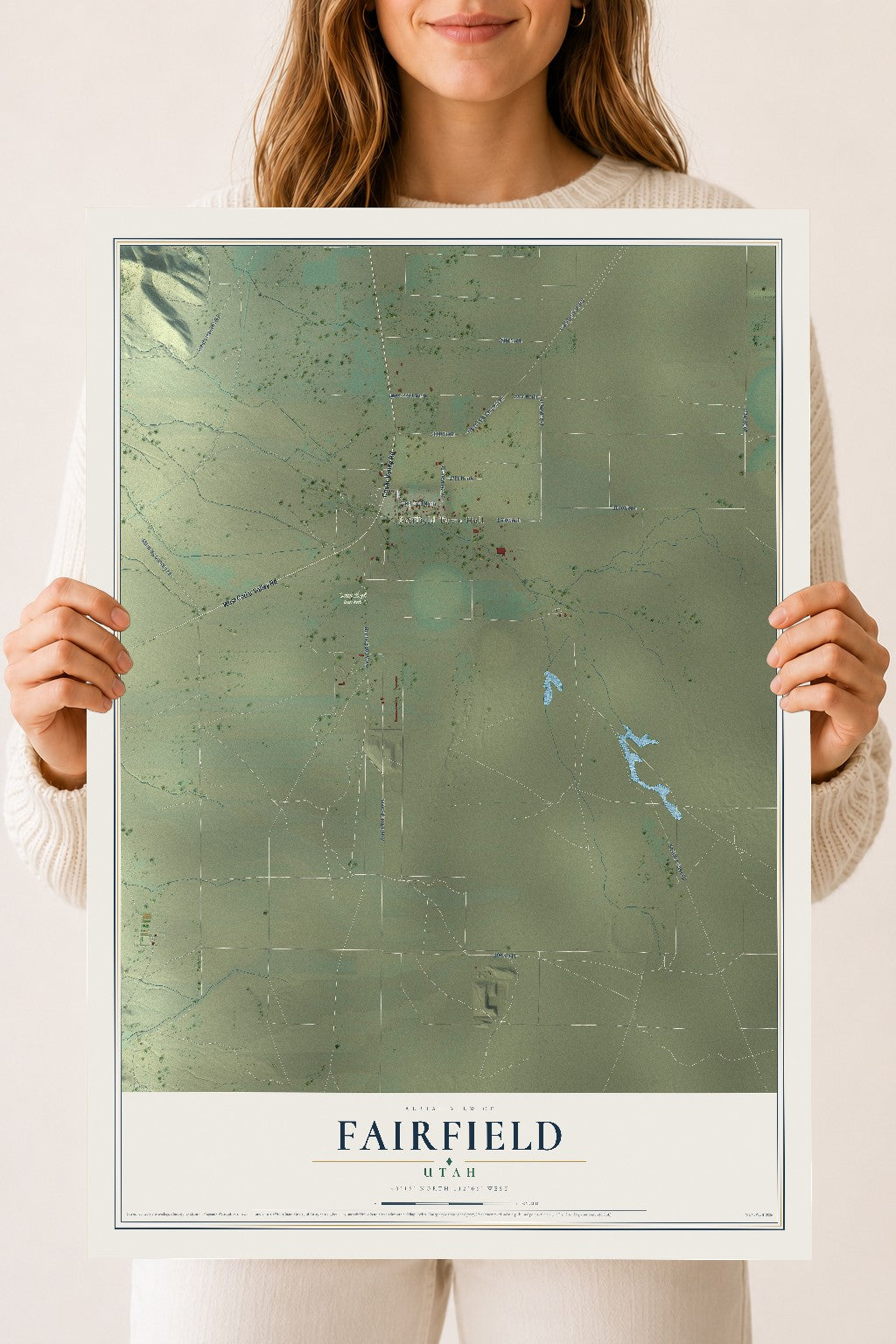 Map of Fairfield, Utah, 18 x 24 inch unframed archival matte print