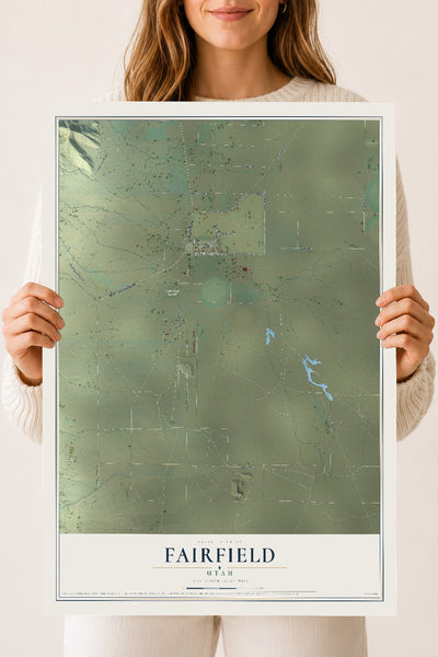 Map of Fairfield, Utah, 18 x 24 inch unframed archival matte print