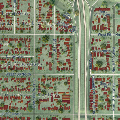 Close-up of the map of Fairpark, Utah print showing street and building detail