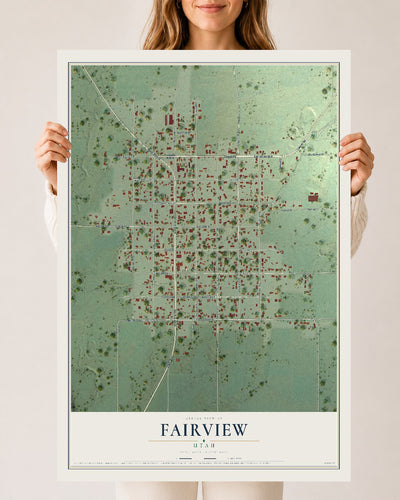 Map of Fairview, Utah, 24 x 36 inch unframed archival matte print