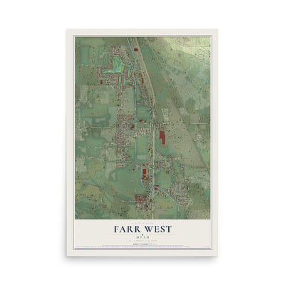 Map of Farr West, Utah, 12 x 18 inch unframed archival matte print