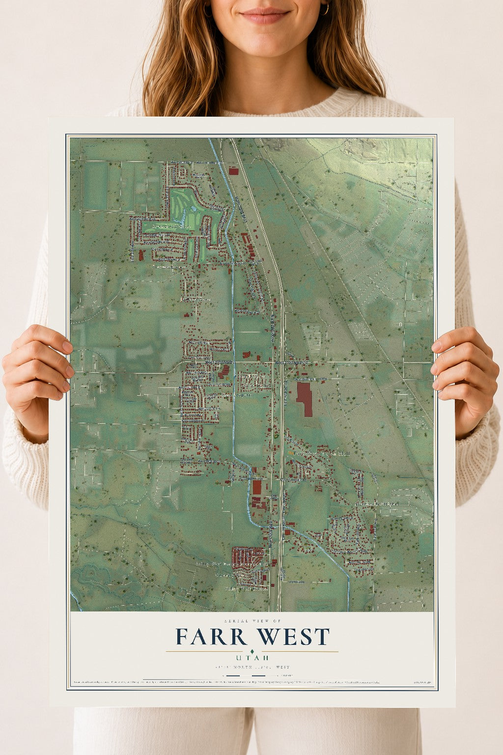 Map of Farr West, Utah, 18 x 24 inch unframed archival matte print