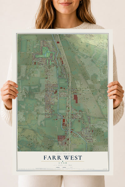 Map of Farr West, Utah, 18 x 24 inch unframed archival matte print