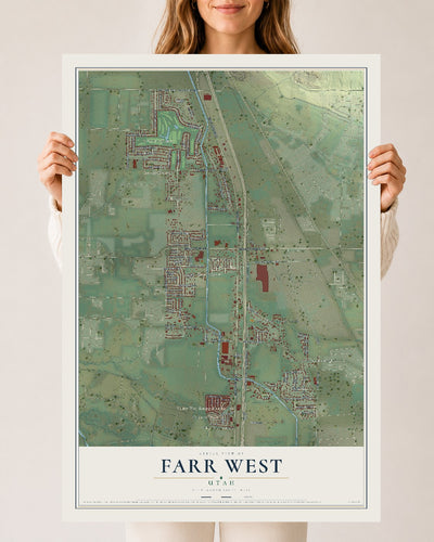 Map of Farr West, Utah, 24 x 36 inch unframed archival matte print