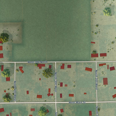 Second close-up of the map of Fielding, Utah print showing more streets and buildings