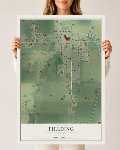 Map of Fielding, Utah, 24 x 36 inch unframed archival matte print