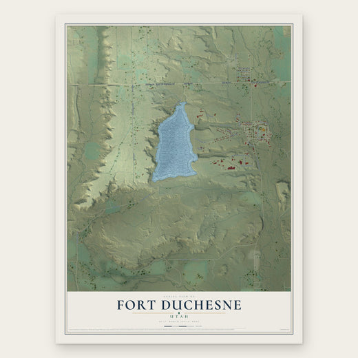 Fort Duchesne, Utah map print, the full design