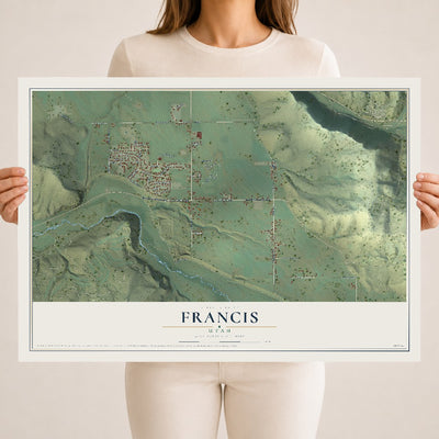 Map of Francis, Utah, 18 x 24 inch unframed archival matte print