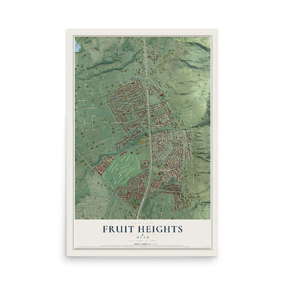 Map of Fruit Heights, Utah, 12 x 18 inch unframed archival matte print