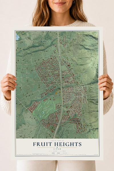 Map of Fruit Heights, Utah, 18 x 24 inch unframed archival matte print