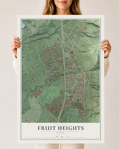 Map of Fruit Heights, Utah, 24 x 36 inch unframed archival matte print