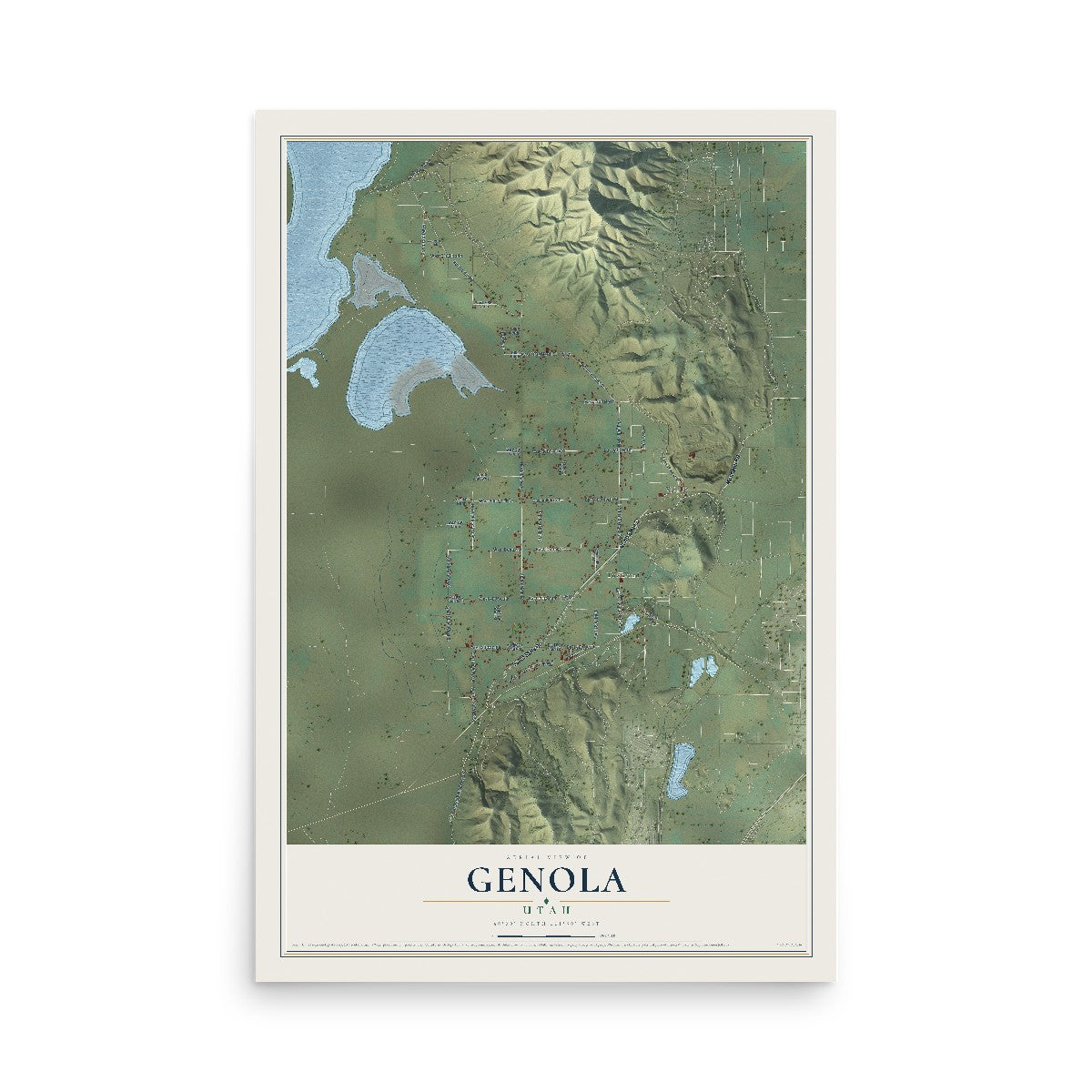 Map of Genola, Utah, 12 x 18 inch unframed archival matte print