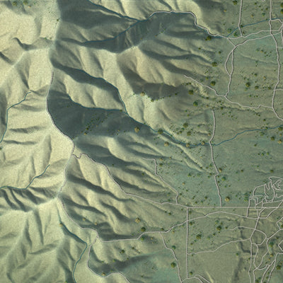 Close-up of the map of Genola, Utah print showing street and building detail