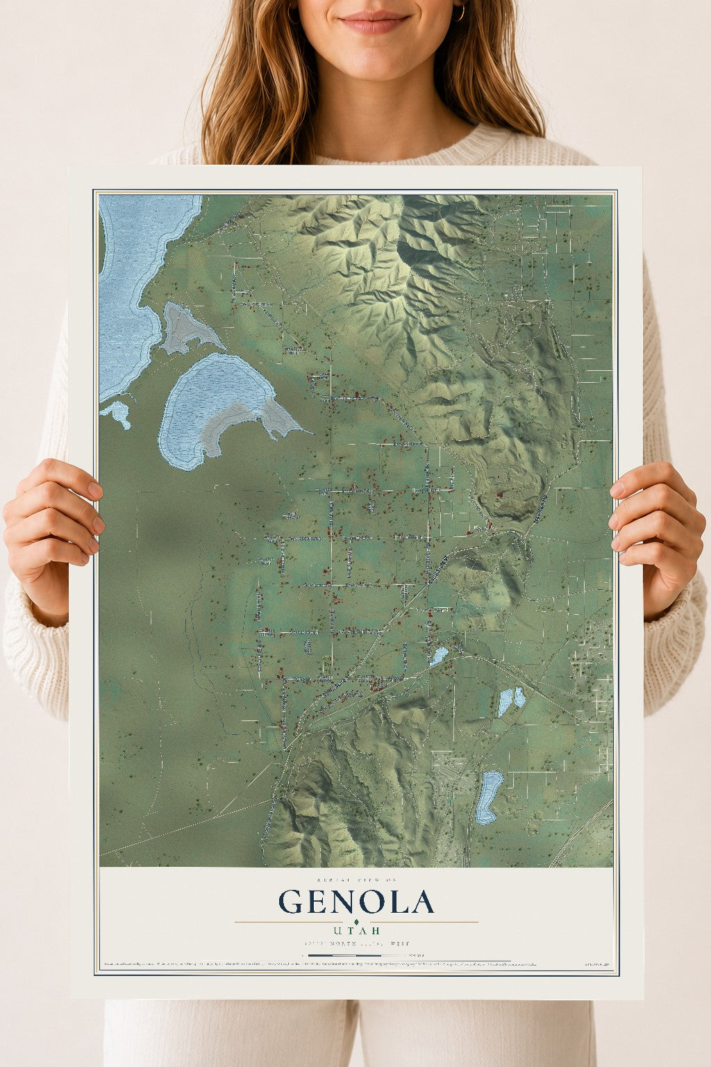 Map of Genola, Utah, 18 x 24 inch unframed archival matte print