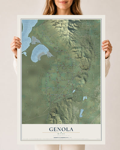 Map of Genola, Utah, 24 x 36 inch unframed archival matte print