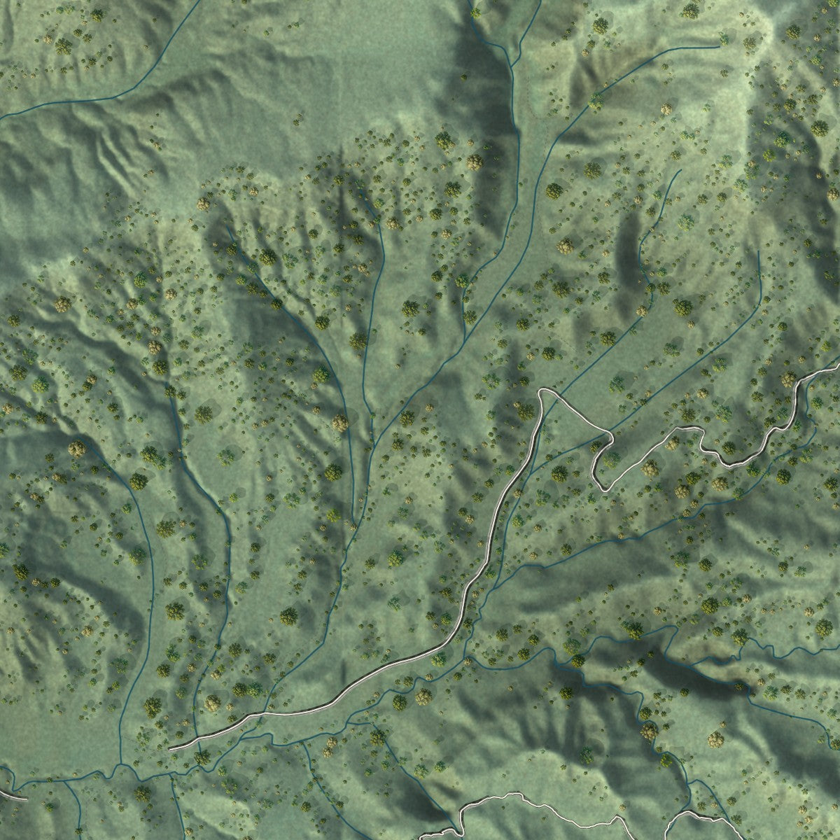 Close-up of the map of Glendale, Utah print showing street and building detail