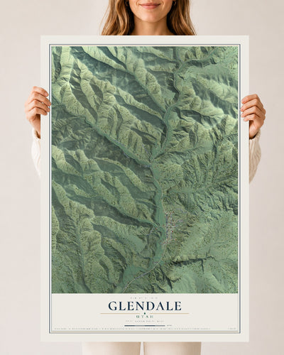 Map of Glendale, Utah, 24 x 36 inch unframed archival matte print