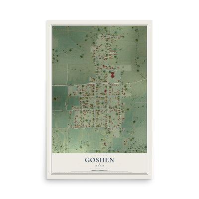 Map of Goshen, Utah, 12 x 18 inch unframed archival matte print