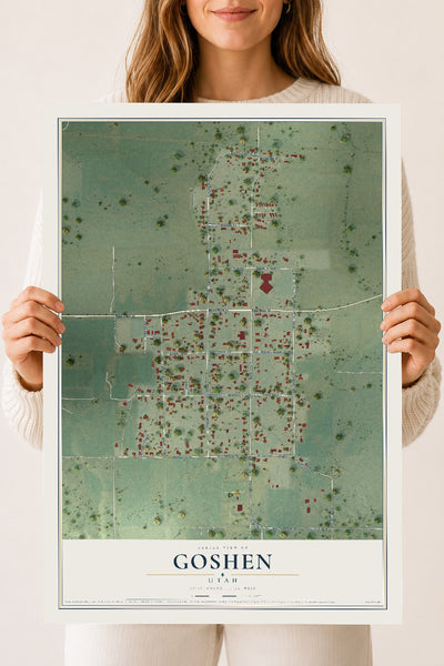 Map of Goshen, Utah, 18 x 24 inch unframed archival matte print
